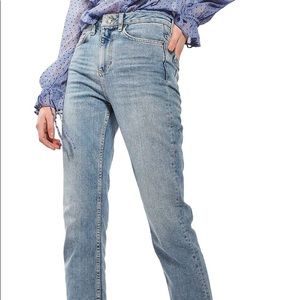 TOPSHOP moto raw hem jeans